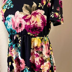 Floral midi dress stretchy